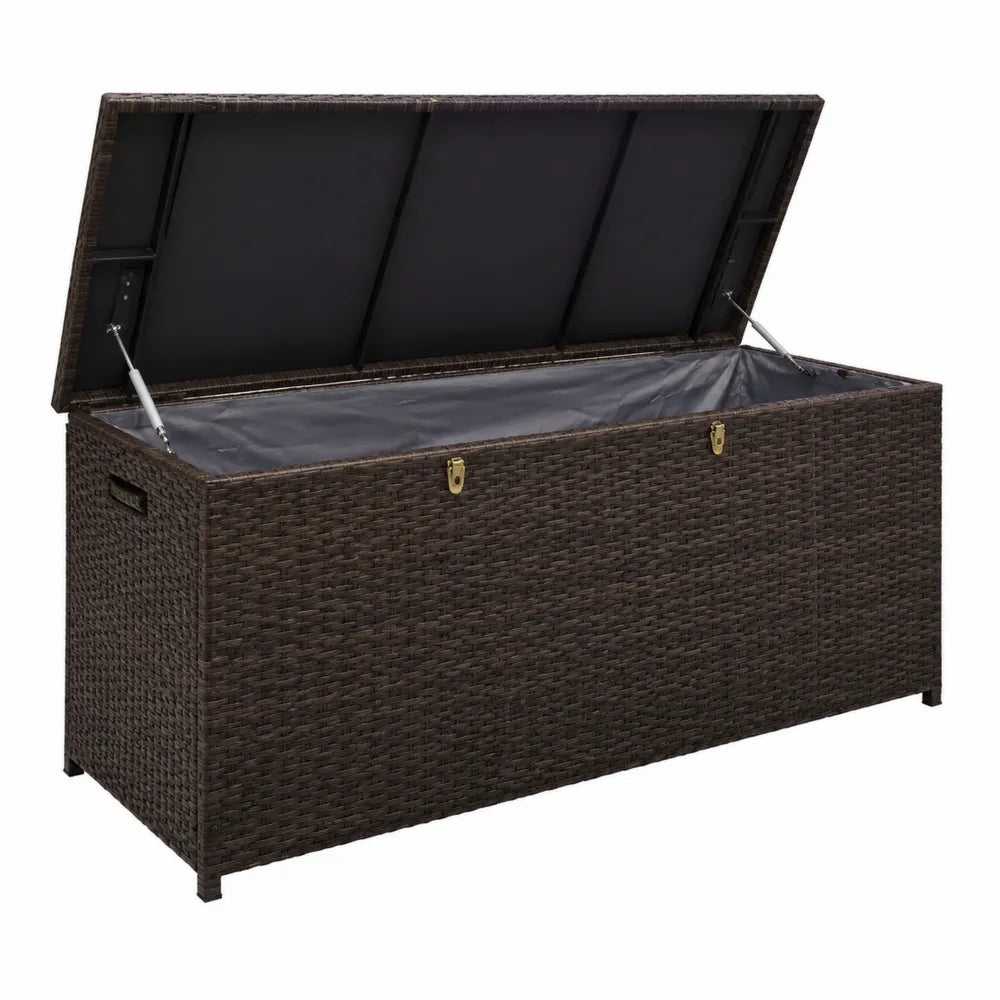 Contenitore rettangolare in rattan sintetico con coperchio