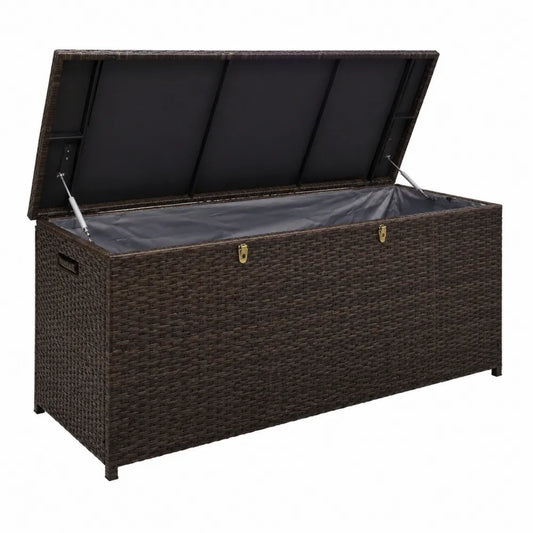 Contenitore rettangolare in rattan sintetico con coperchio