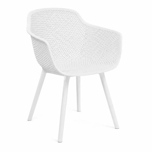 Sedia da esterno in plastica bianca