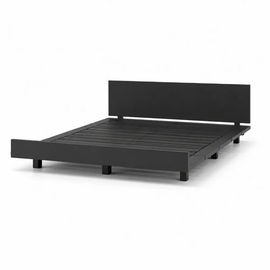 Letto Matrimoniale in Legno Nero